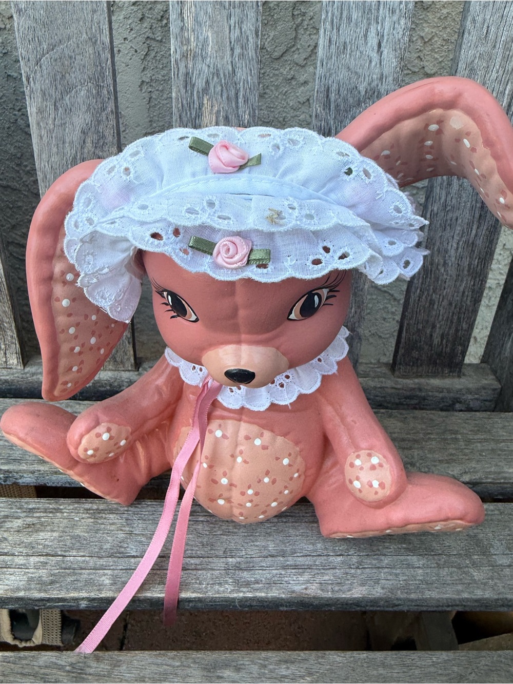 Kids White Lace Bonnet with Pink Ribbon - Child Accessory